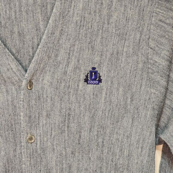 Vintage Men's Izod Cardigan Sweater Logo Made in USA Large L - Picture 3 of 7